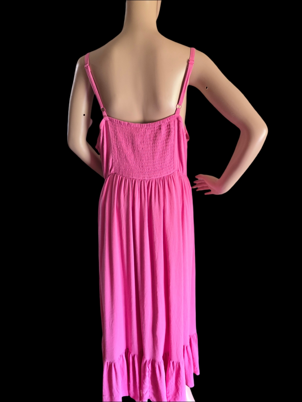 torrid Solid Pink Gauze Maxi Dress with Lace Waist Detail - Picture 3 of 11